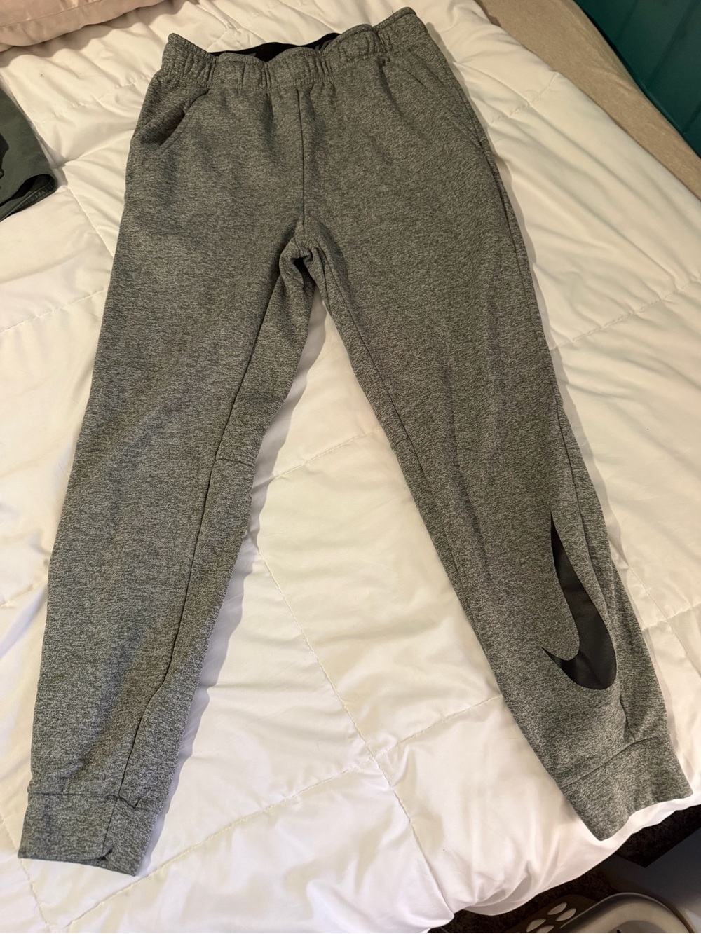 Nike Gray Jogger Sweatpants with Black Swoosh